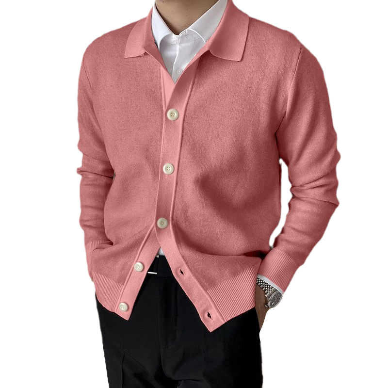 Solid Button Knit Cardigan