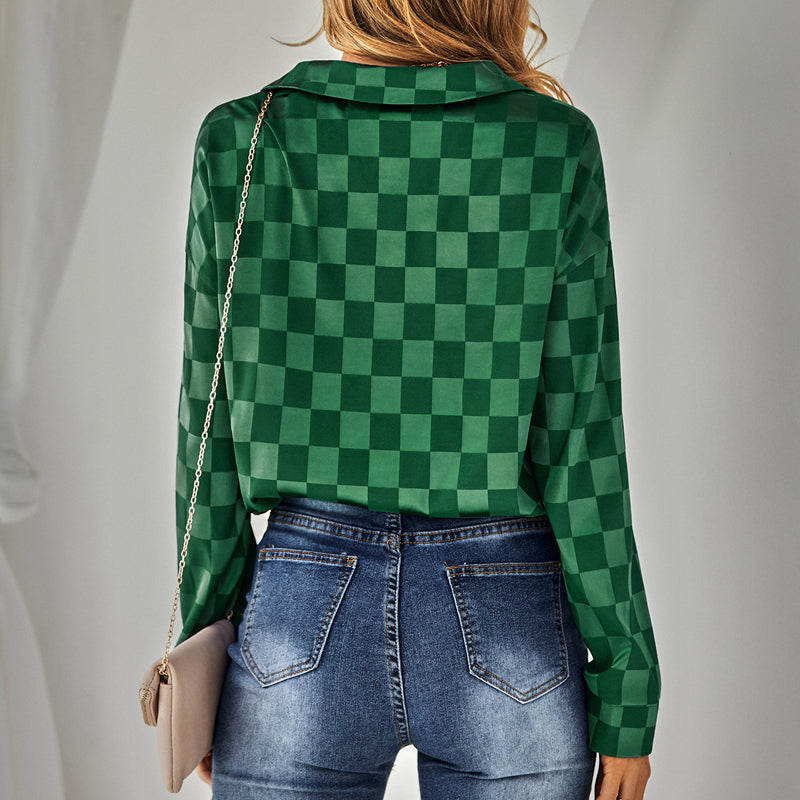 Cardigan Casual Check Jacquard Shirt