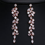 Crystal Petal Tassel Earrings