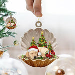 French Bulldog-Sleeping Pearl in Christmas Two Sided Ornament