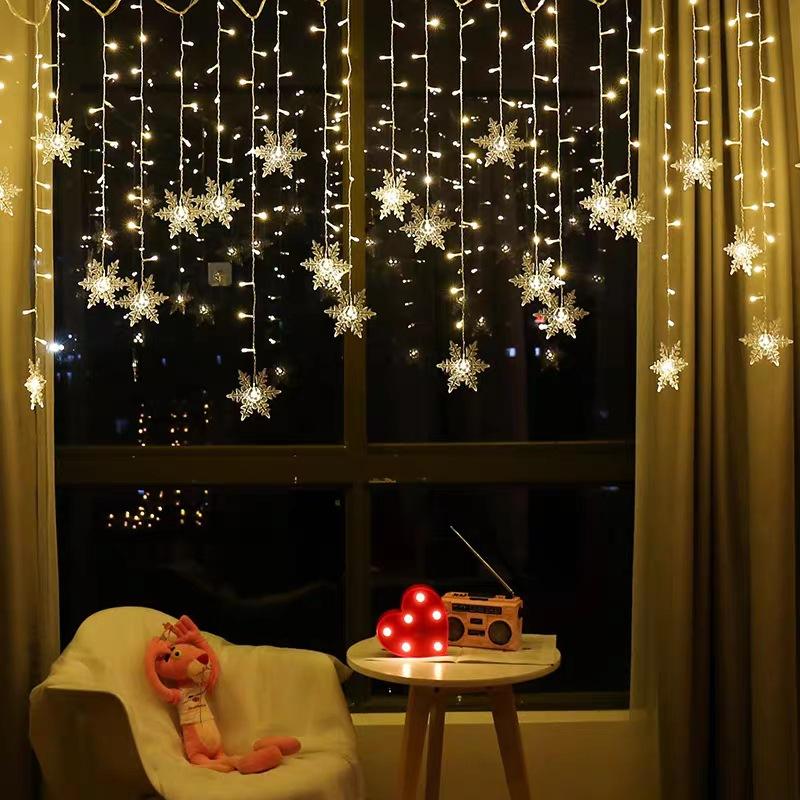 Curtain Snowflake LED String Lights