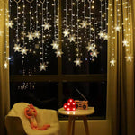 Curtain Snowflake LED String Lights