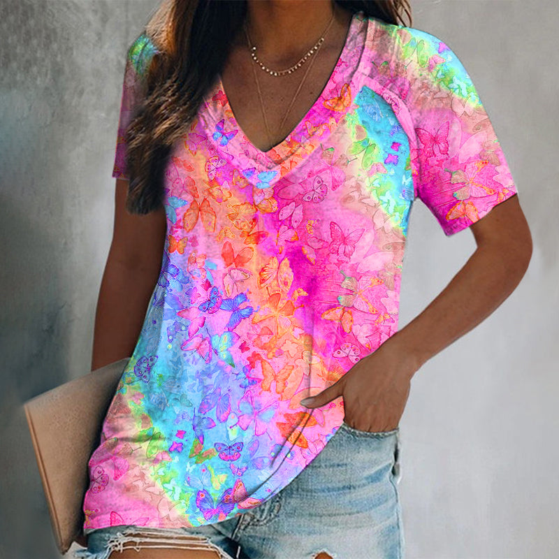 Butterfly Print Women's Comfort T-Shirt