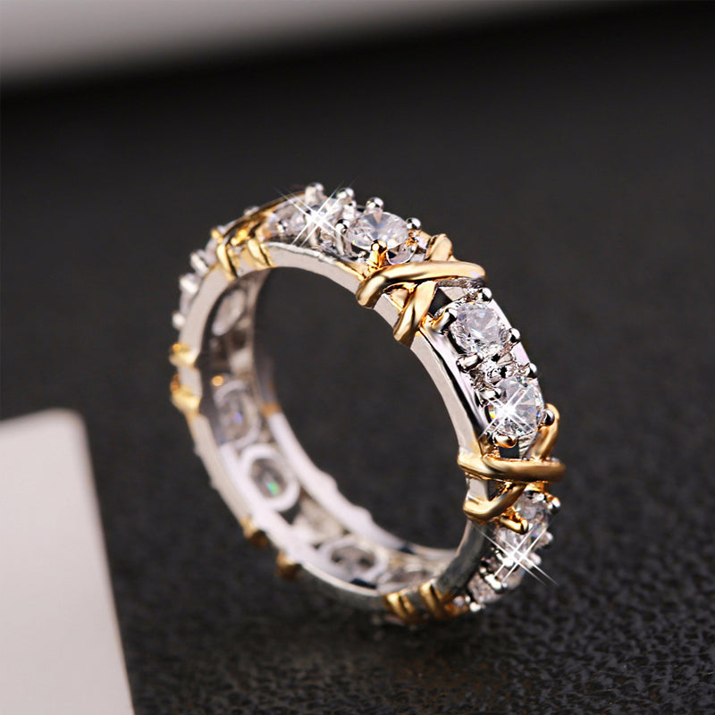 Cross Moissanite Ring