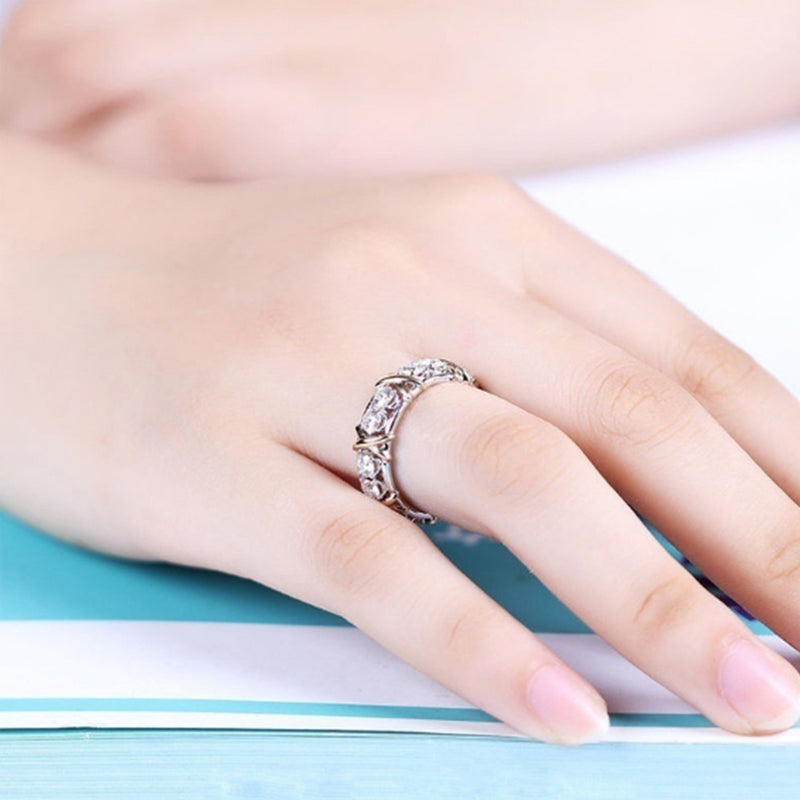 Cross Moissanite Ring