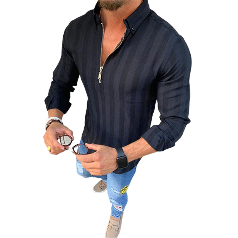 Striped Long-sleeve Print T-shirt