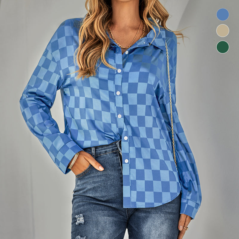 Cardigan Casual Check Jacquard Shirt