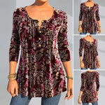 Floral Print Split Neck Top