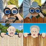 Fence Decoration Nosy Old Man And Lady Garden Yard Art