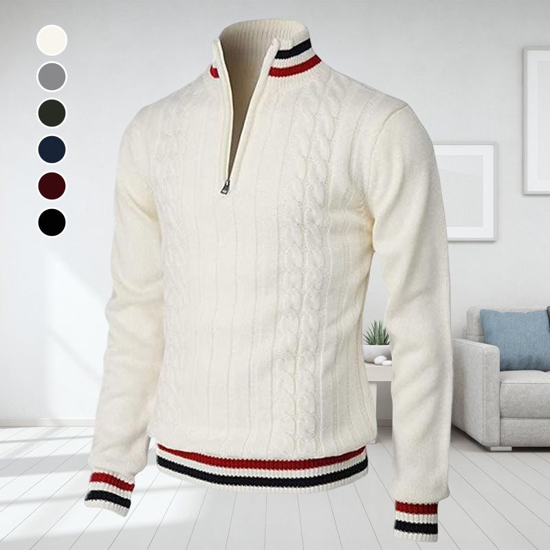 Color Block Turtleneck With Zip Closure