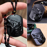 Save A Wolf Obsidian Necklace