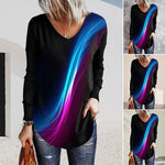 Long-sleeved Top with Gradient Print
