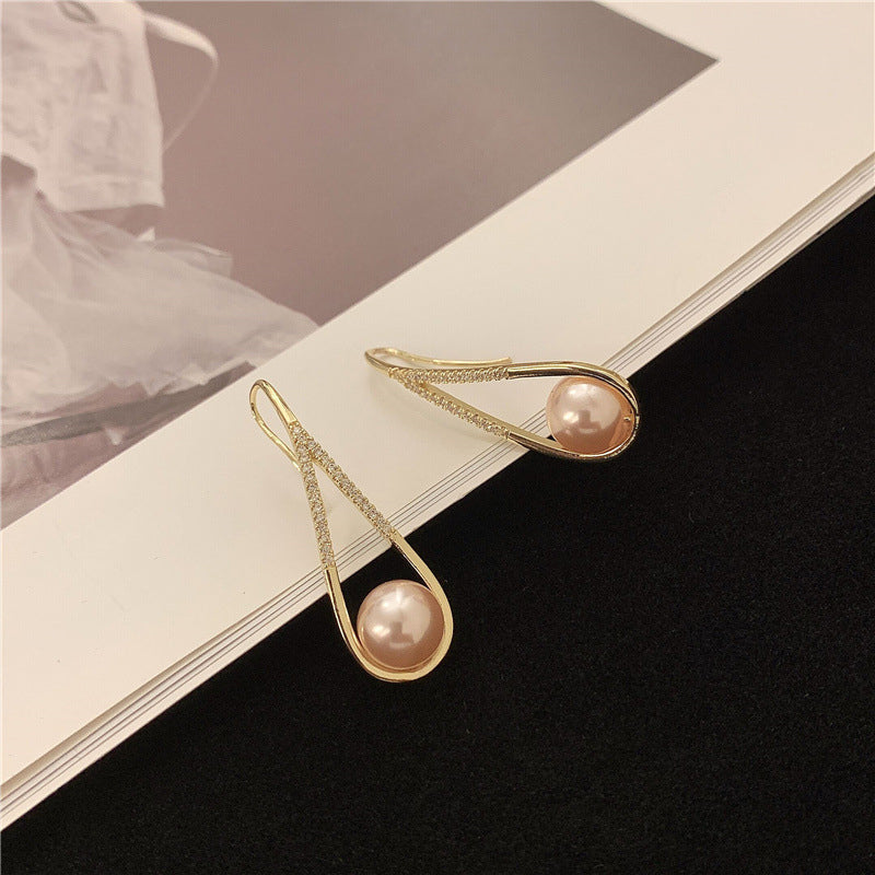 Golden Pearl Drop Earrings