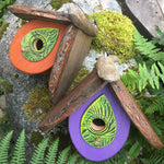 Hand Carved Wood Birdhouses