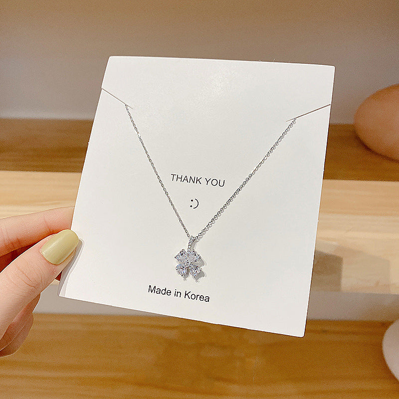 Lucky Leaf Zircon Necklace