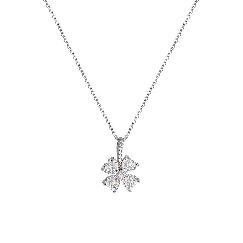 Lucky Leaf Zircon Necklace