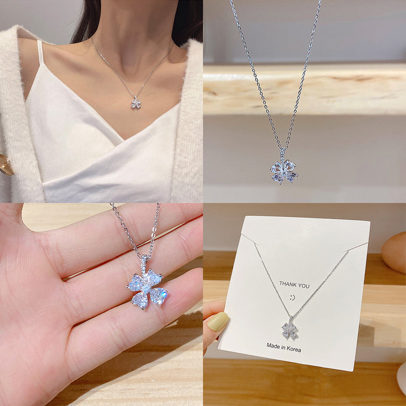 Lucky Leaf Zircon Necklace
