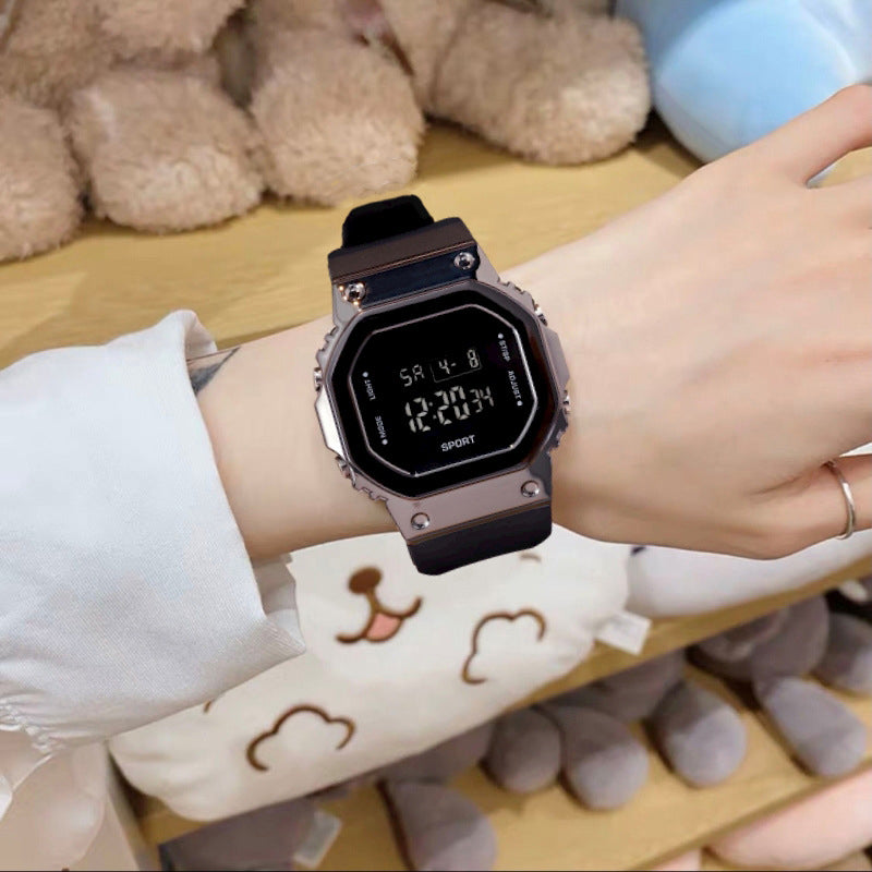 Metal Small Square Multifunctional Sports Watch