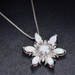 Opal Snowflake Necklace