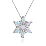 Opal Snowflake Necklace