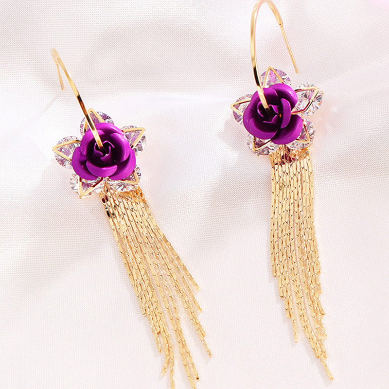 Rose Fringe Earrings