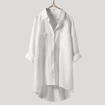 Solid Color Cotton And Linen Shirt