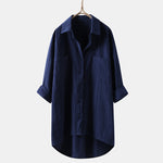 Solid Color Cotton And Linen Shirt