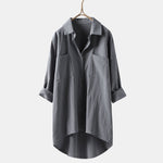 Solid Color Cotton And Linen Shirt