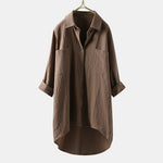 Solid Color Cotton And Linen Shirt