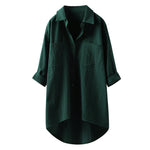 Solid Color Cotton And Linen Shirt