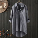 Solid Color Cotton And Linen Shirt