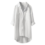 Solid Color Cotton And Linen Shirt