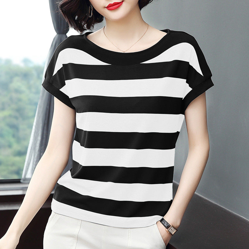 Striped Slimming Short Sleeve
