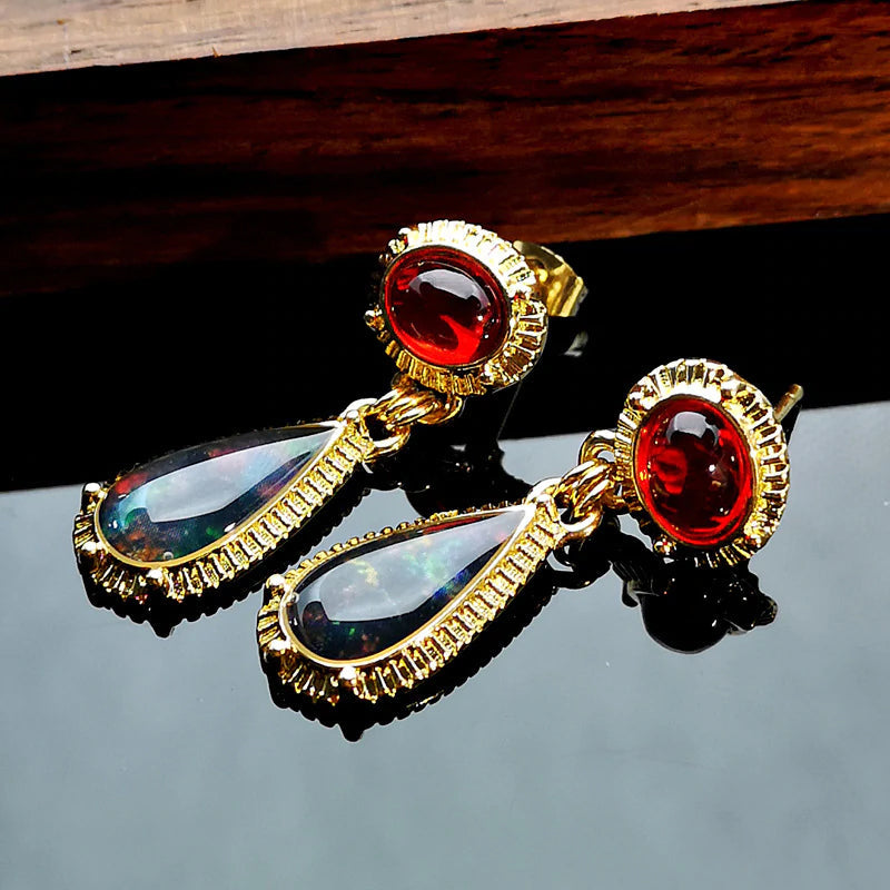 Teardrop Opal Earrings