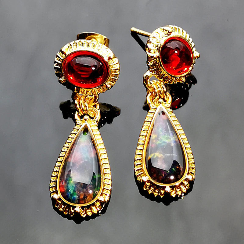 Teardrop Opal Earrings