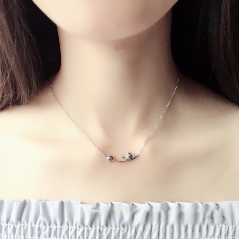 Vintage Mushroom Snail Necklace