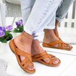 Women Thick Platform PU Leather Slippers