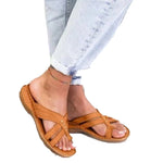 Women Thick Platform PU Leather Slippers