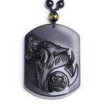 Save A Wolf Obsidian Necklace