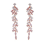Crystal Petal Tassel Earrings