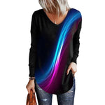 Long-sleeved Top with Gradient Print