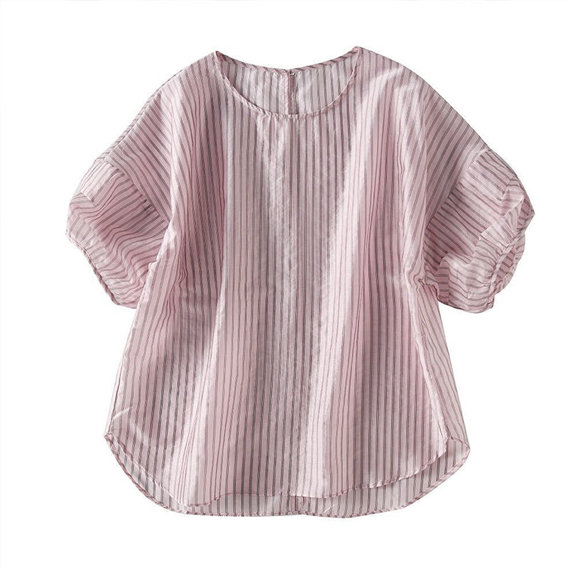 Striped Crew Neck Short Sleeve T-Shirt