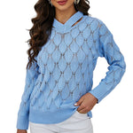 Solid Color V-Neck Off-Shoulder Cutout Sweater