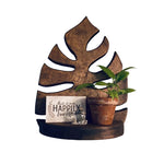 Wooden Monstera Wall Shelf