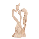 Creative Couple Wood Carving Home Decorative