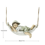 Swing Boy Girl Garden Statue Decoration
