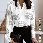 V-Neck Loose Printed Shirt