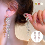 Crystal Petal Tassel Earrings