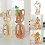 Creative Couple Wood Carving Home Decorative