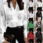 V-Neck Loose Printed Shirt